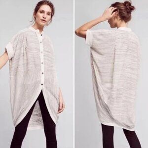 Anthropologie Postmark Bay Harbor heather gray short sleeve cardigan size XS